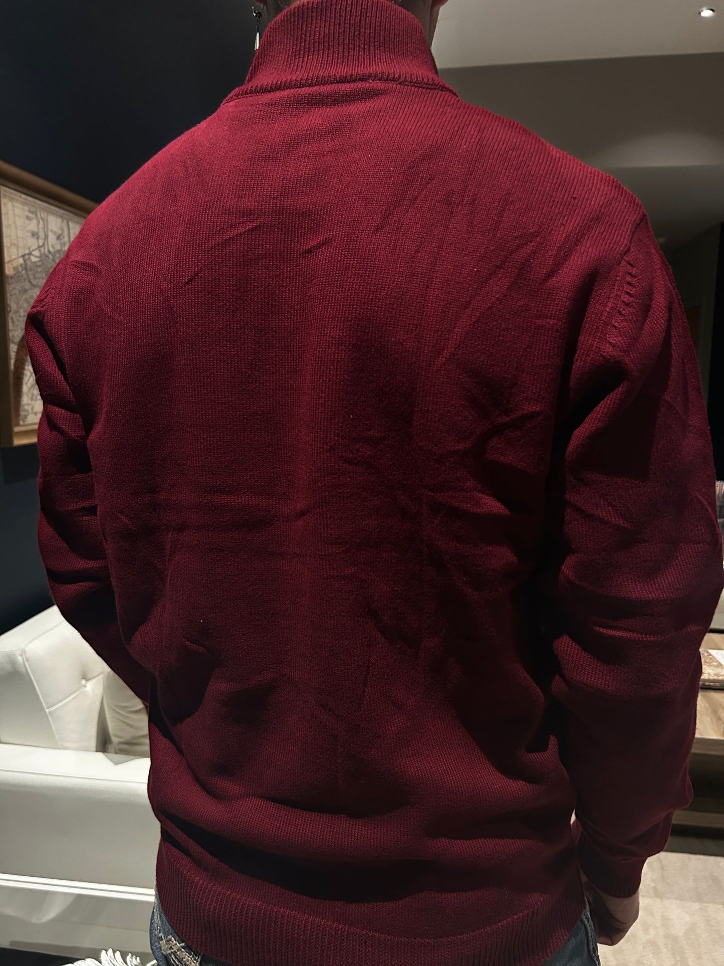 Men’s Cotton Quarter Zip - Maroon