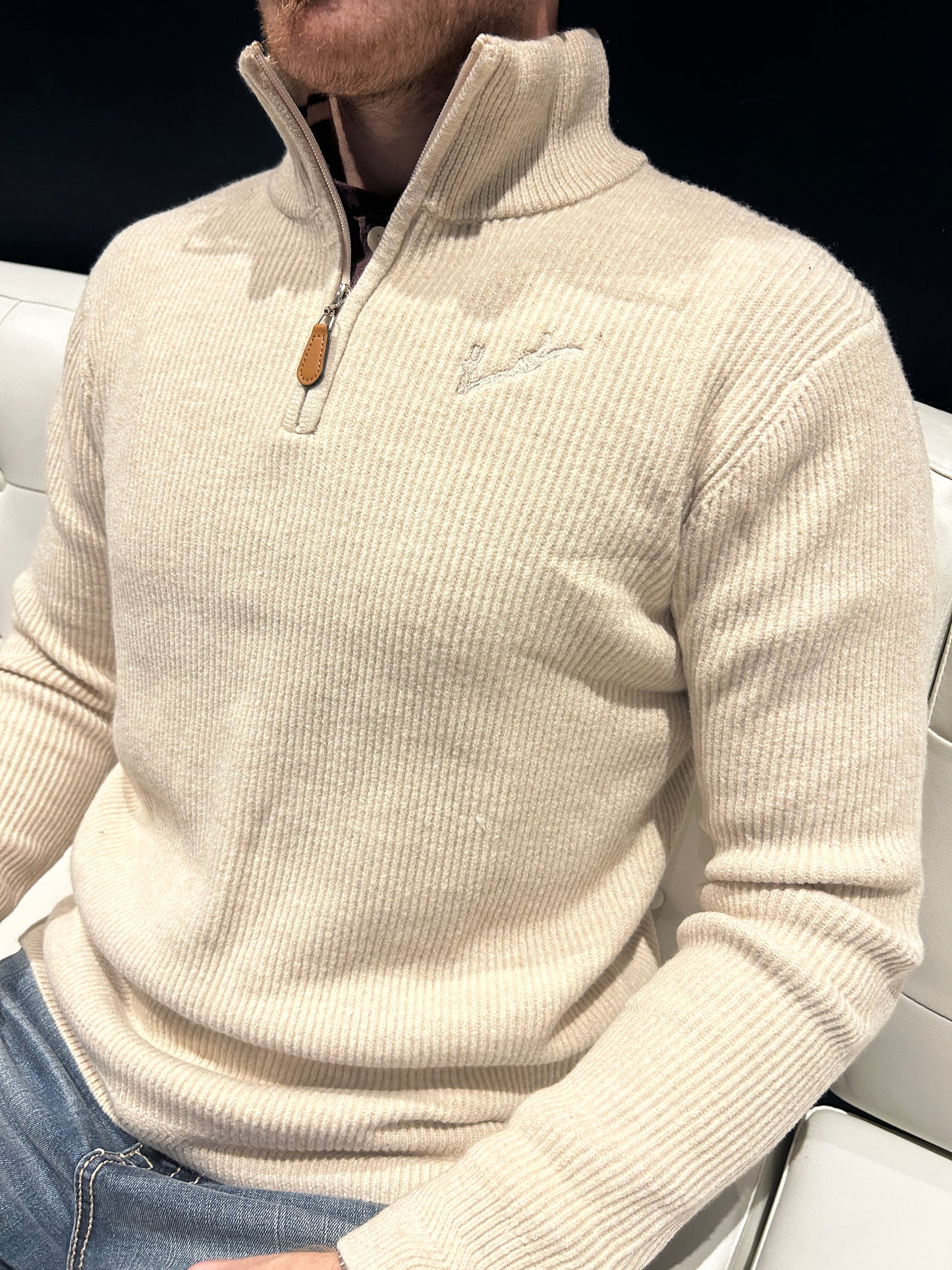 Men’s Knit Polo - Apricot