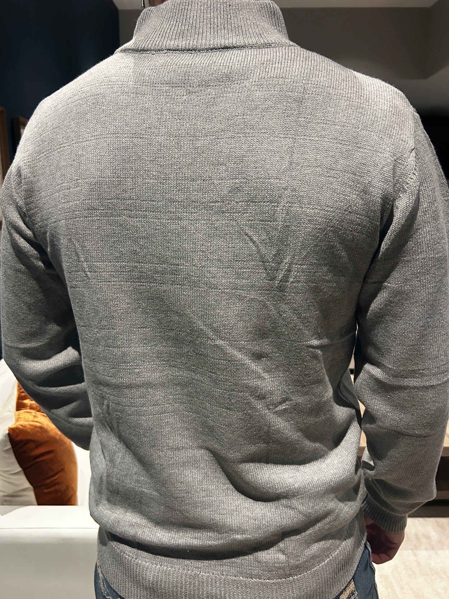 Men’s Cotton Quarter Zip - Grey