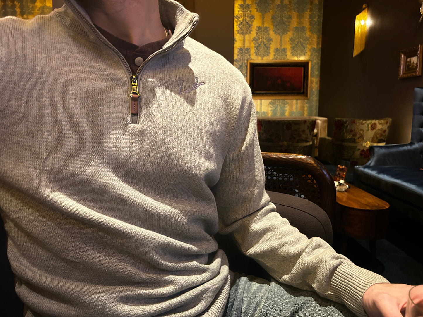 Men’s Cotton Quarter Zip - Grey