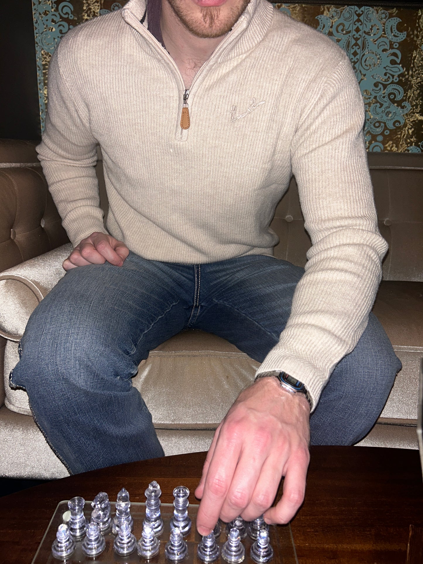 Men’s Knit Polo - Apricot