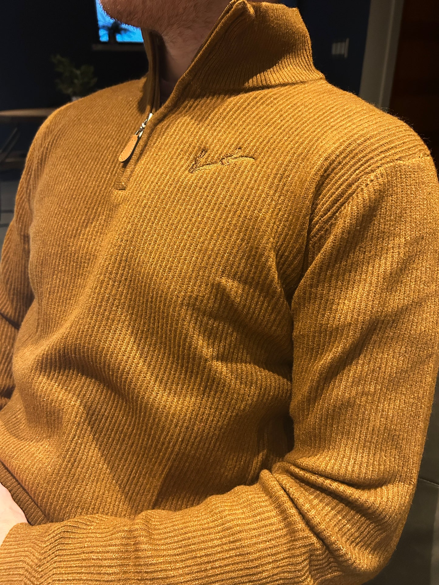 Men’s Knit Quarter Zip - Coffee