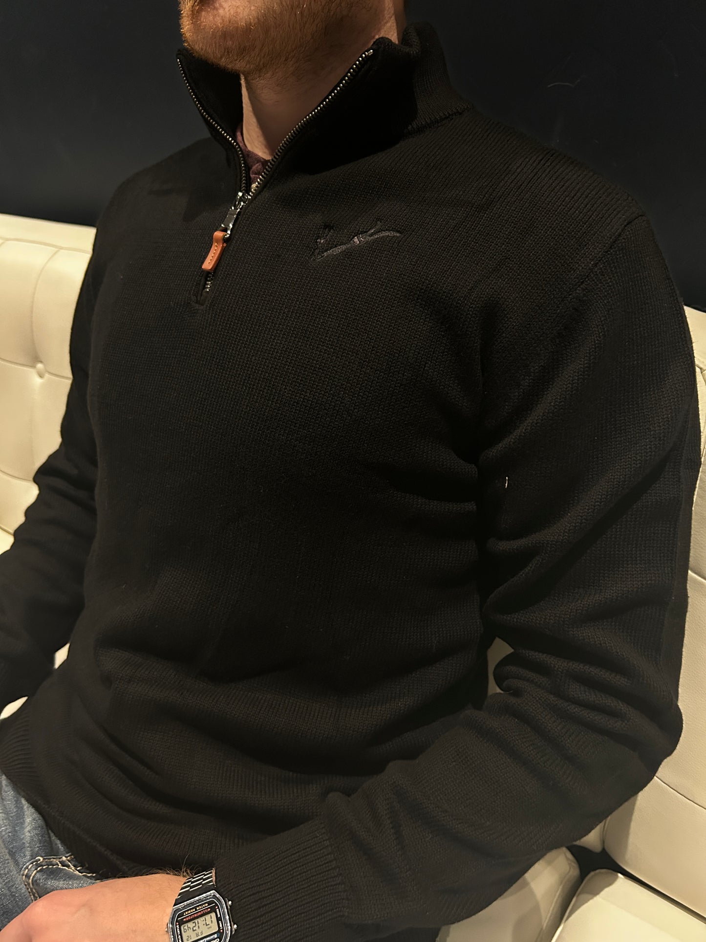 Men’s Knit Quarter Zip - Black
