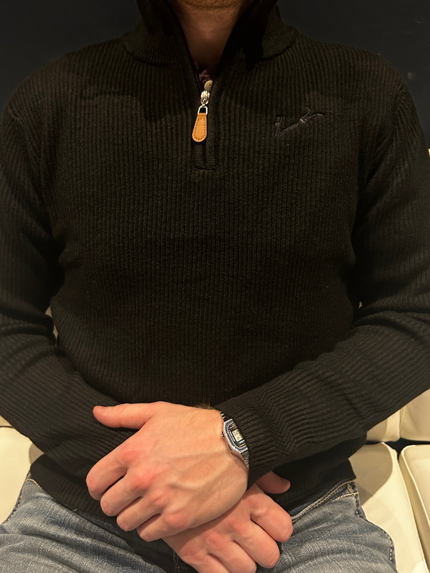 Men’s Knit Quarter Zip - Black