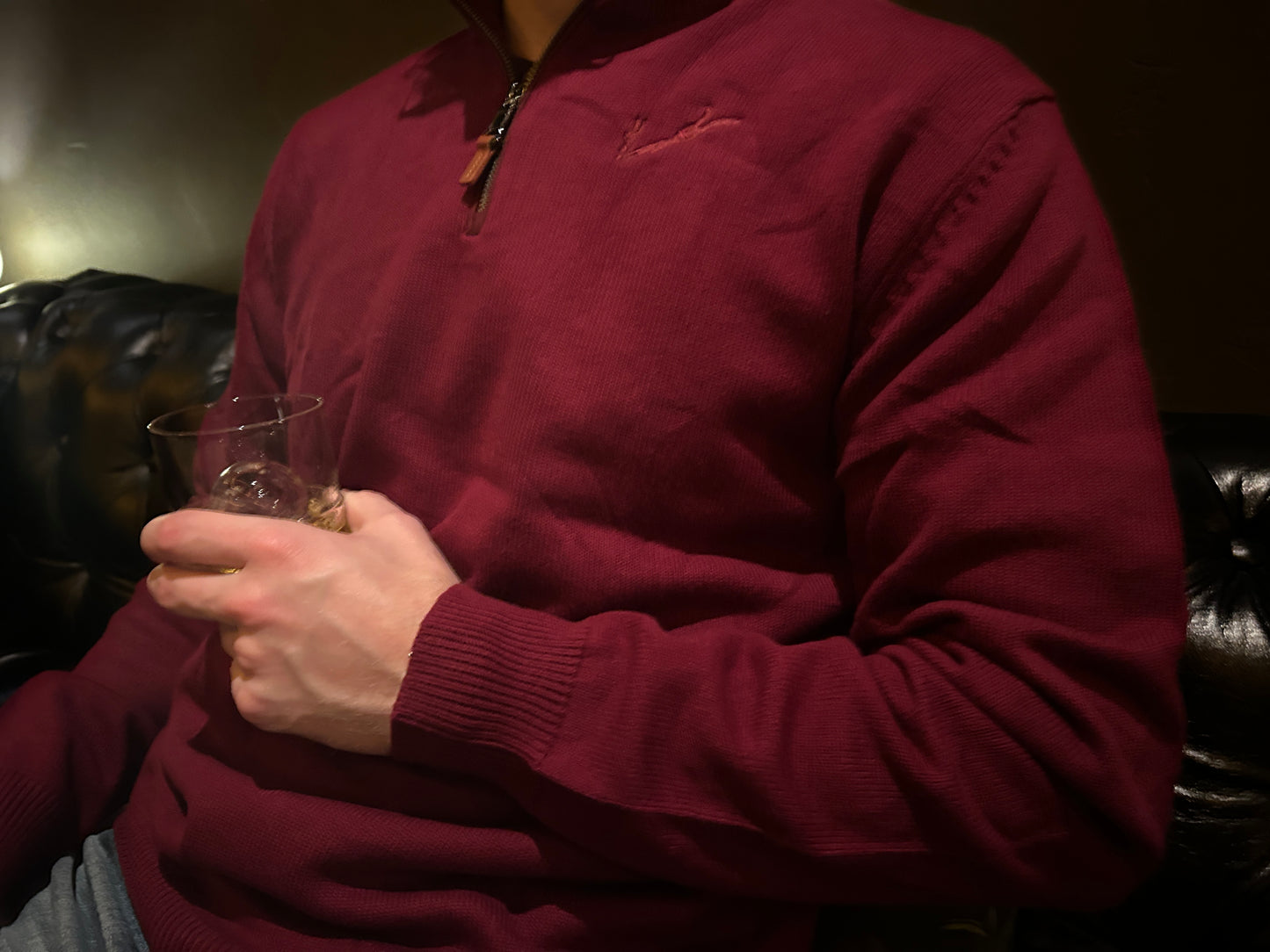 Men’s Cotton Quarter Zip - Maroon