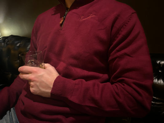Men’s Cotton Quarter Zip - Maroon