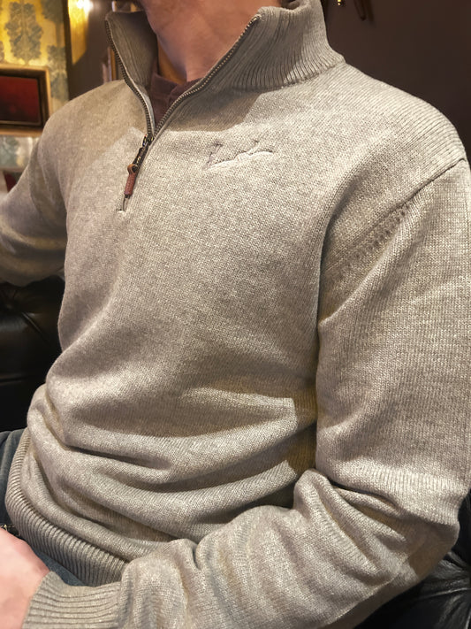 Men’s Cotton Quarter Zip - Grey