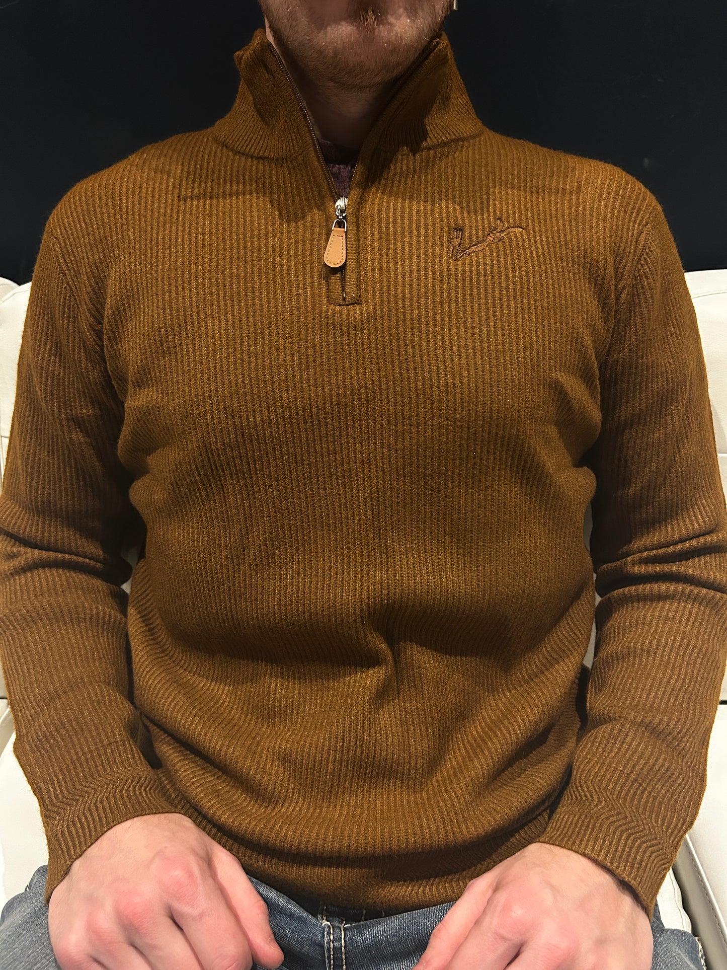 Men’s Knit Quarter Zip - Coffee