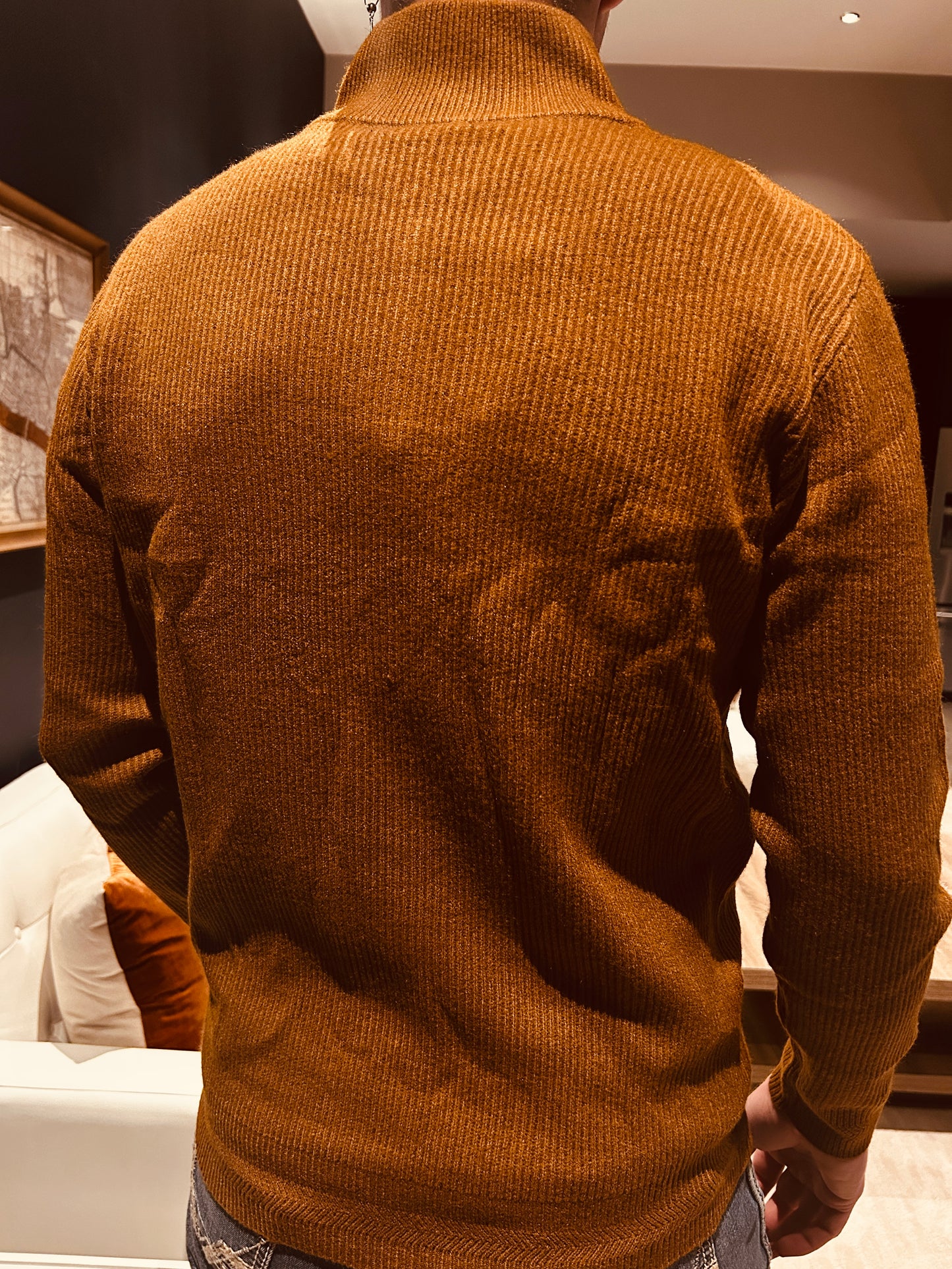 Men’s Knit Quarter Zip - Coffee
