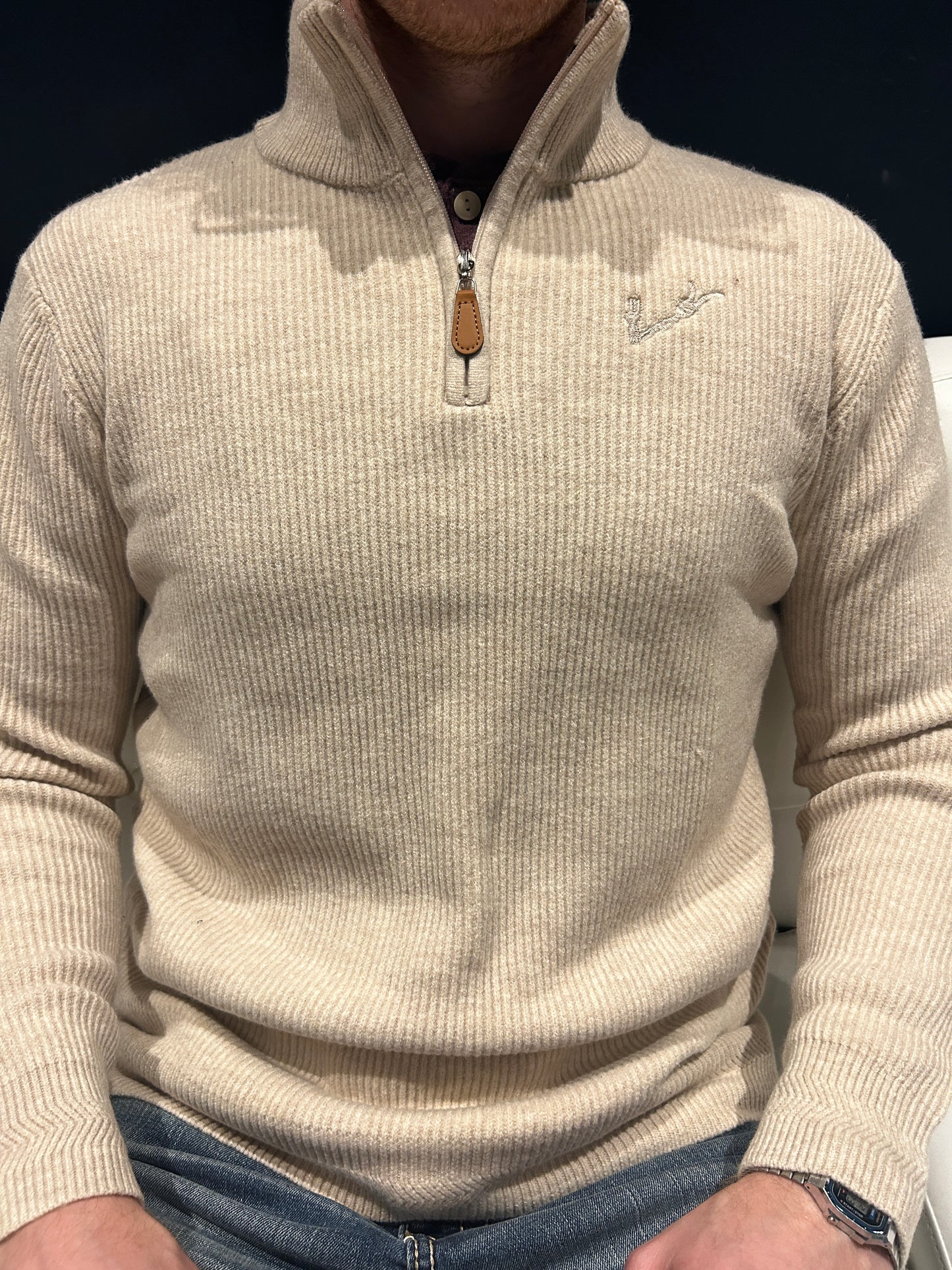 Men’s Knit Polo - Apricot